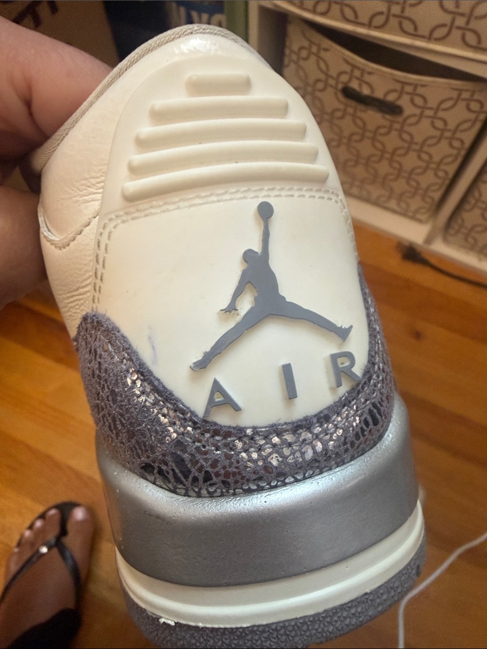 Jordan Kids White Sneakers with Silver Accents - Picture 5 of 6